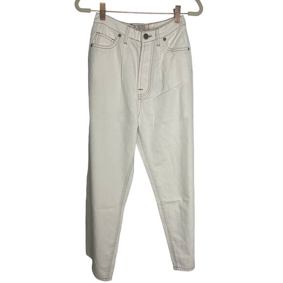 Sandrine Rose The Virgin Label High Rise Straight Leg Jeans Denim White Size 24 - Picture 3 of 9